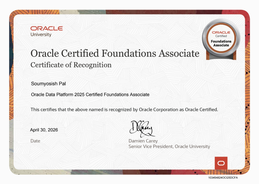 Oracle Data Platform Certified Foundations Associate