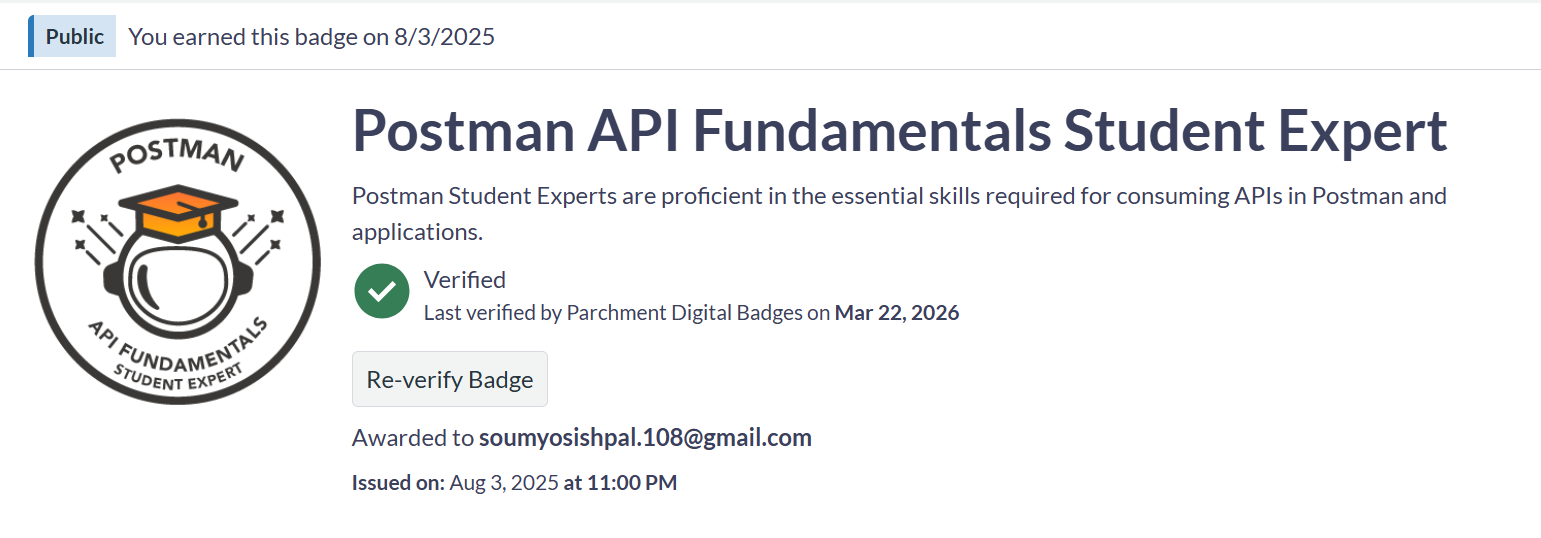 Postman API Fundamentals Student Expert